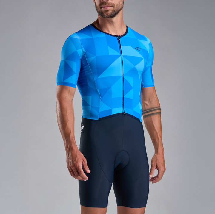 COMBINAISON TRIATHLON PERF EKOI POLYGONE BLEU