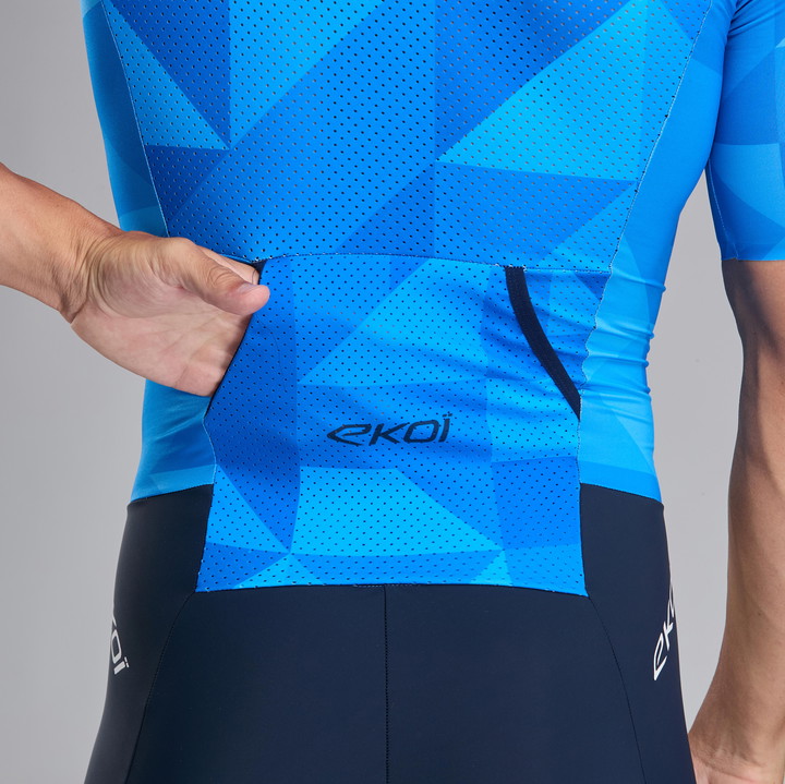 COMBINAISON TRIATHLON PERF EKOI POLYGONE BLEU