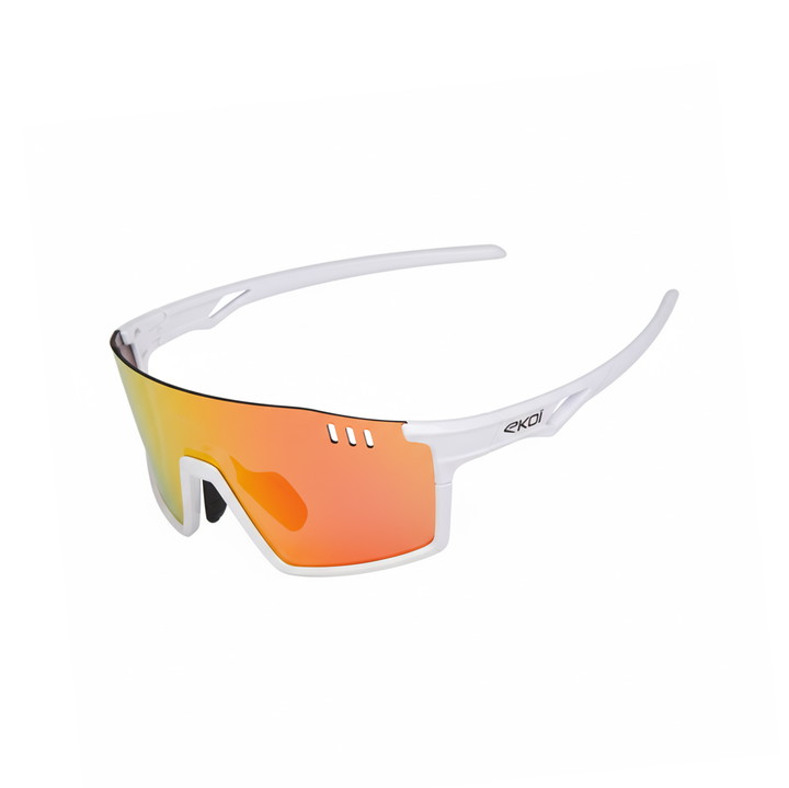 EKOI VISION Fietsbril Wit Revo Rood Cat3