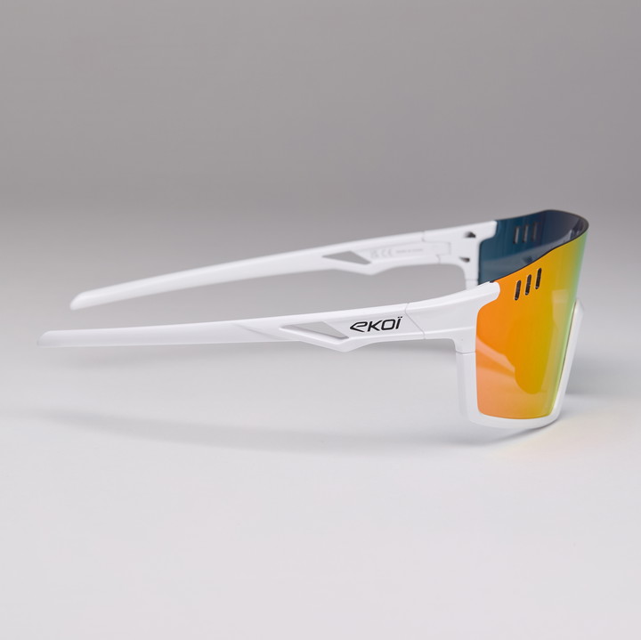 EKOI VISION Fietsbril Wit Revo Rood Cat3