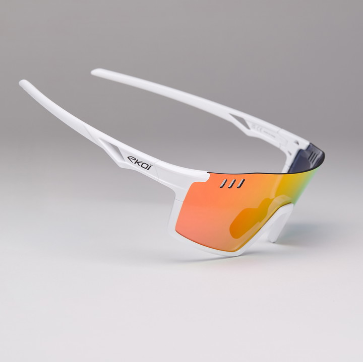 EKOI VISION Fietsbril Wit Revo Rood Cat3