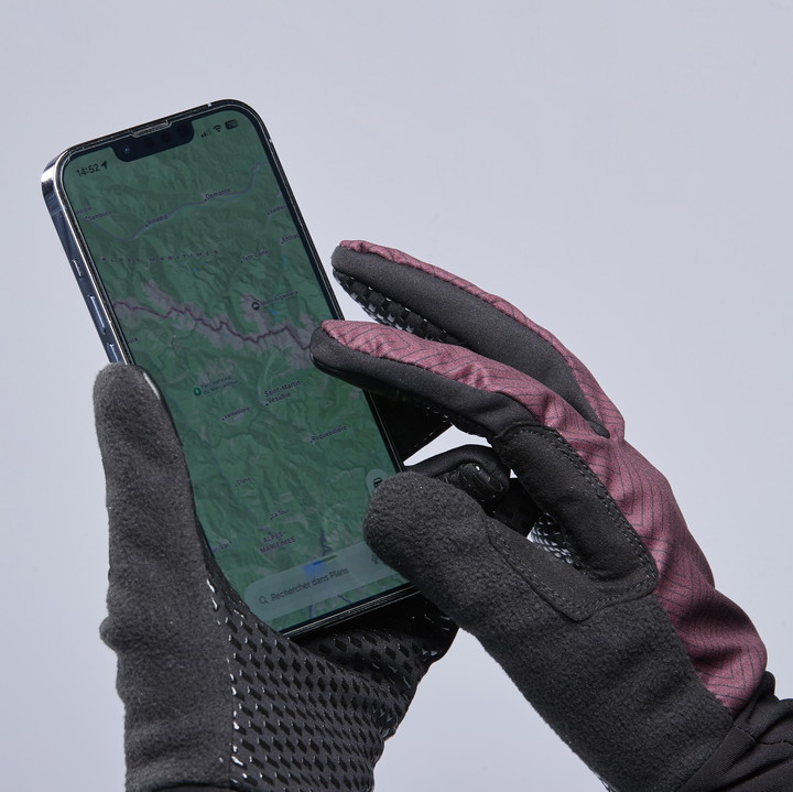 Rękawiczki damskie zimowe EKOI Perf GRIP LINE Bordowe