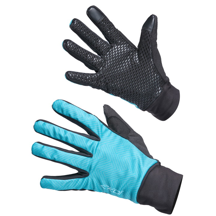 WOMEN'S WINTER GLOVES EKOI PERF GRIP LINE AZURE GREEN