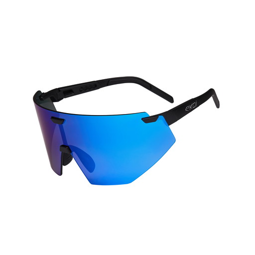 Bril EKOI Racing AEROLITE Zwart Zilver REVO Blauw Cat3