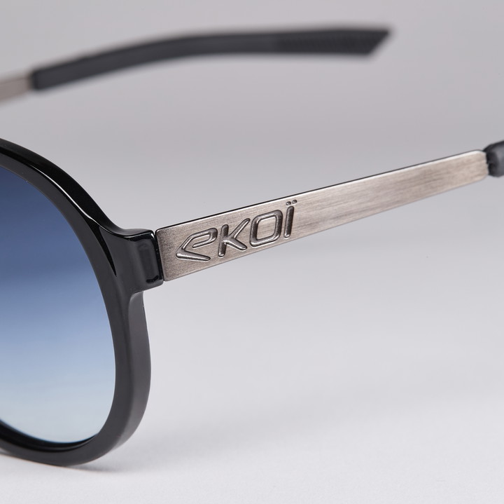 lunettes EKOI PILOT noir brillant bleu dgrad