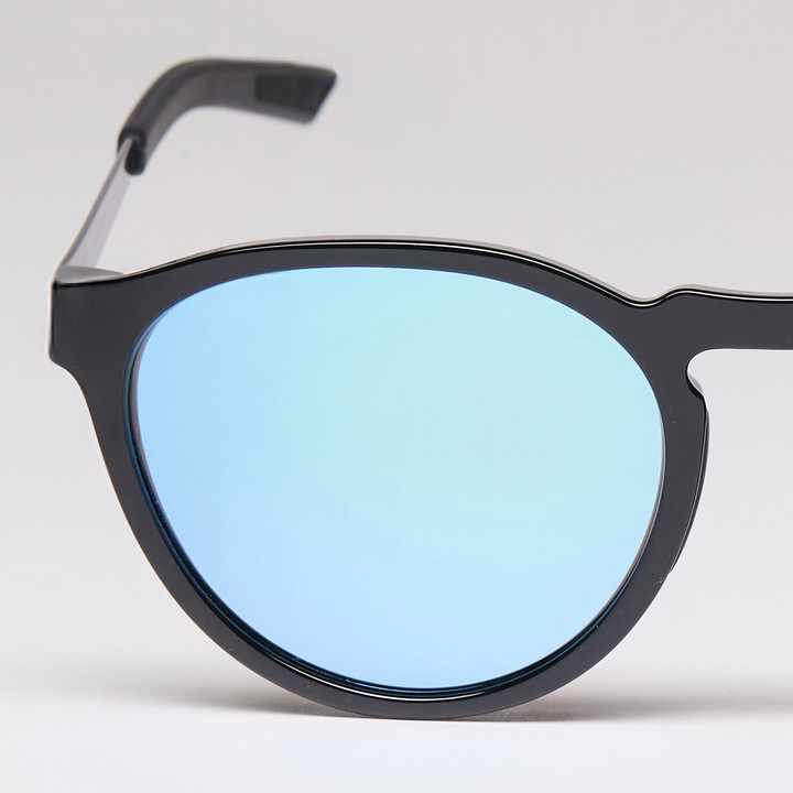 lunettes EKOI RONDES noir brillant bleu glacier