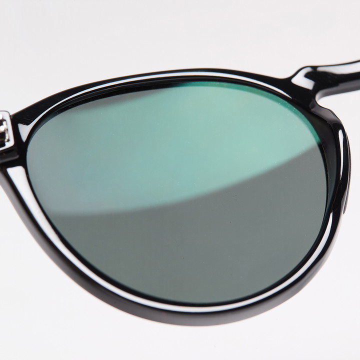 lunettes EKOI RONDES noir brillant bleu glacier