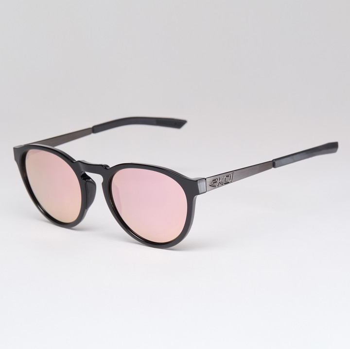 lunettes EKOI RONDES noir brillant or rose