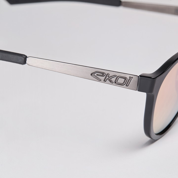 lunettes EKOI RONDES noir brillant or rose