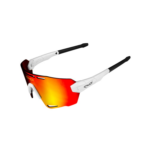 FietsbrilEKOI Perf PREMIUM 90 LTD Witte Revo Rood Cat3