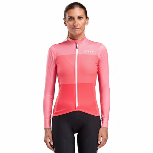 Women's Long-Sleeve Jersey EKOI MONOPOP Coral
