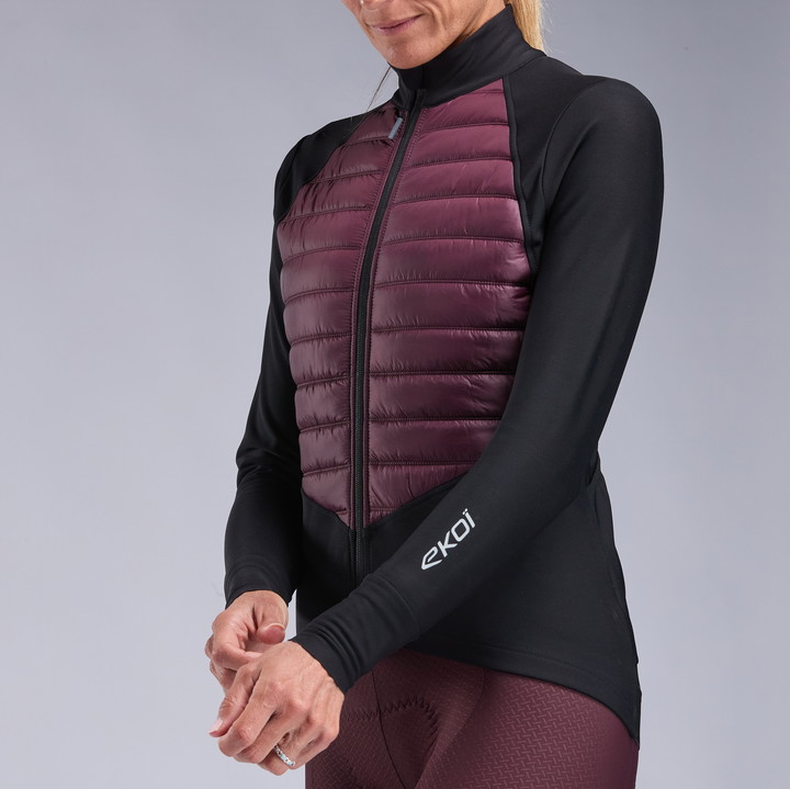 VESTE THERMIQUE FEMME EKOI PERF ELEGANCE NOIR / BORDEAUX