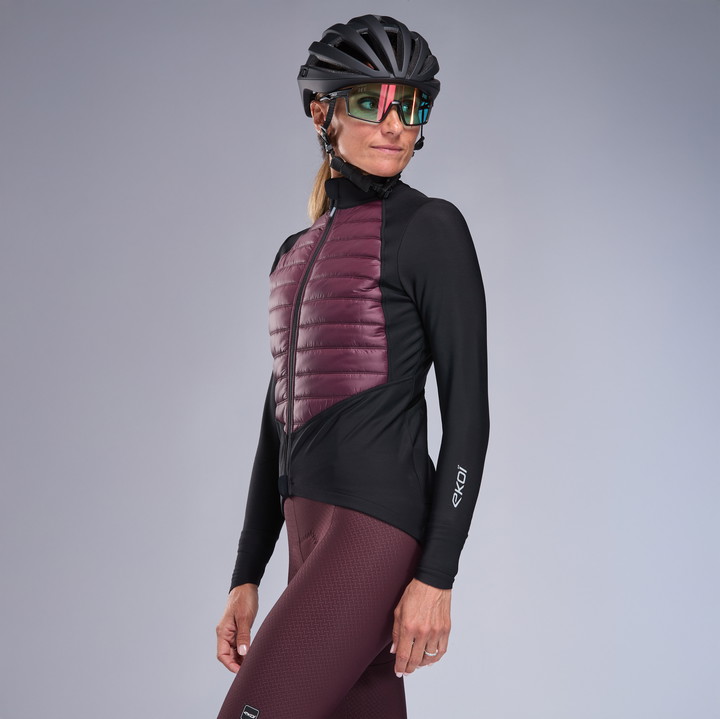 VESTE THERMIQUE FEMME EKOI PERF ELEGANCE NOIR / BORDEAUX