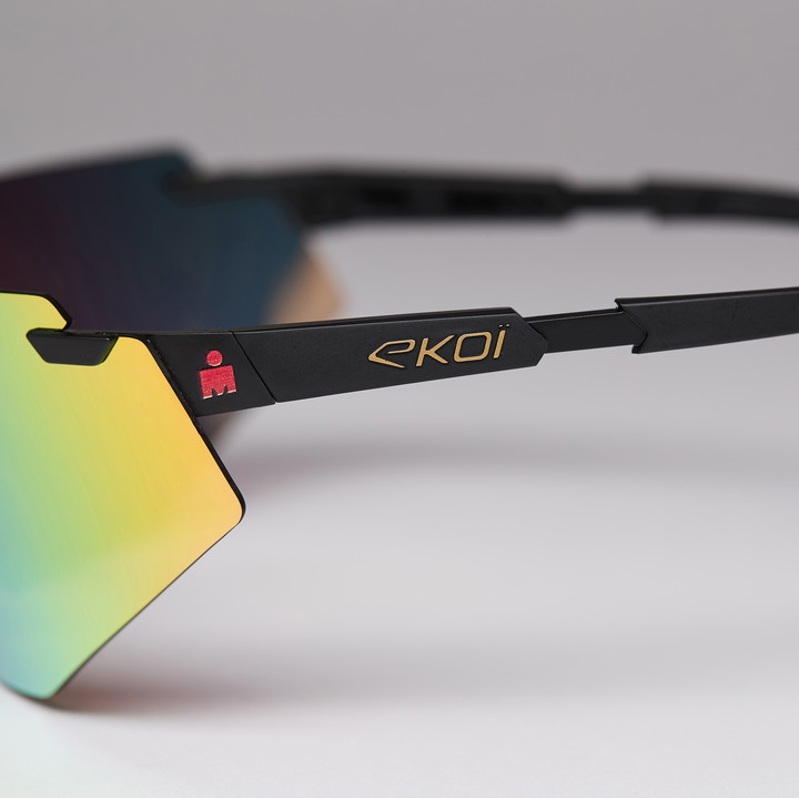 Lunettes EKOI Racing AEROLITE LTD IRONMAN Noir Gold REVO Gold Cat3