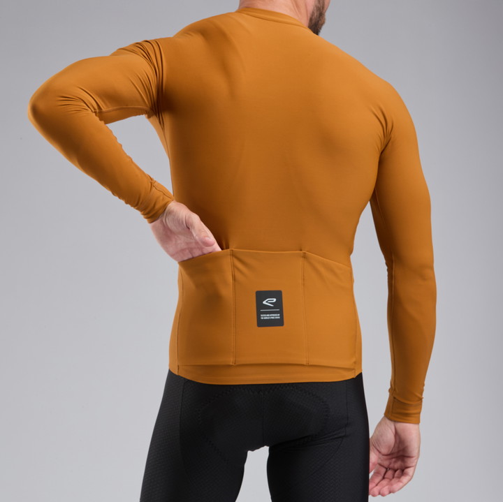 FIETSSHIRT MET LANGE MOUWEN EKOI RACING SUPERSOFT KARAMEL