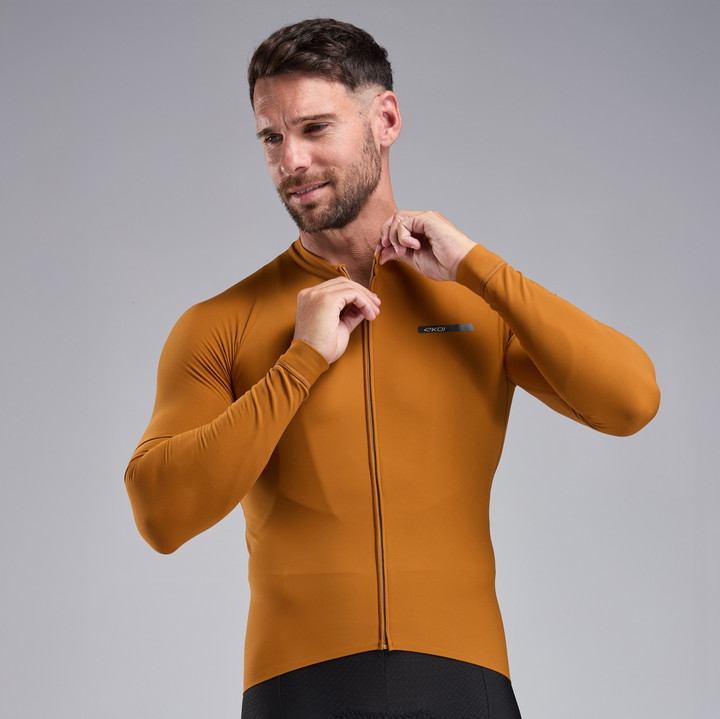 FIETSSHIRT MET LANGE MOUWEN EKOI RACING SUPERSOFT KARAMEL