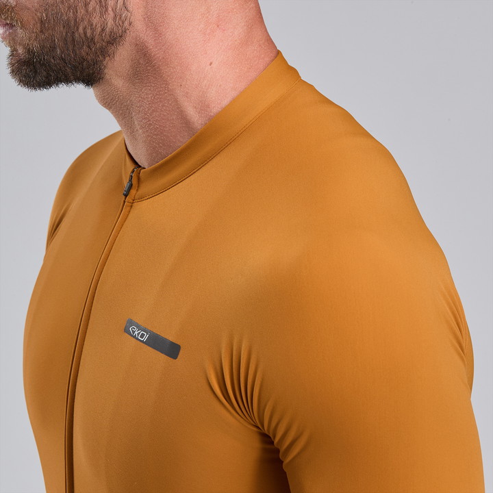 FIETSSHIRT MET LANGE MOUWEN EKOI RACING SUPERSOFT KARAMEL