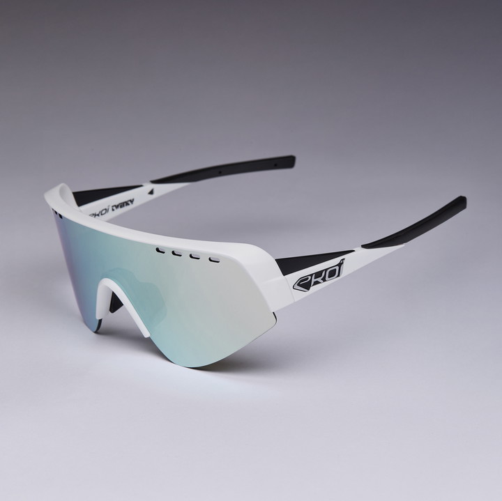 Gafas de ciclismo EKOI Racing TWENTY Blancas REVO Azul Cat. 3