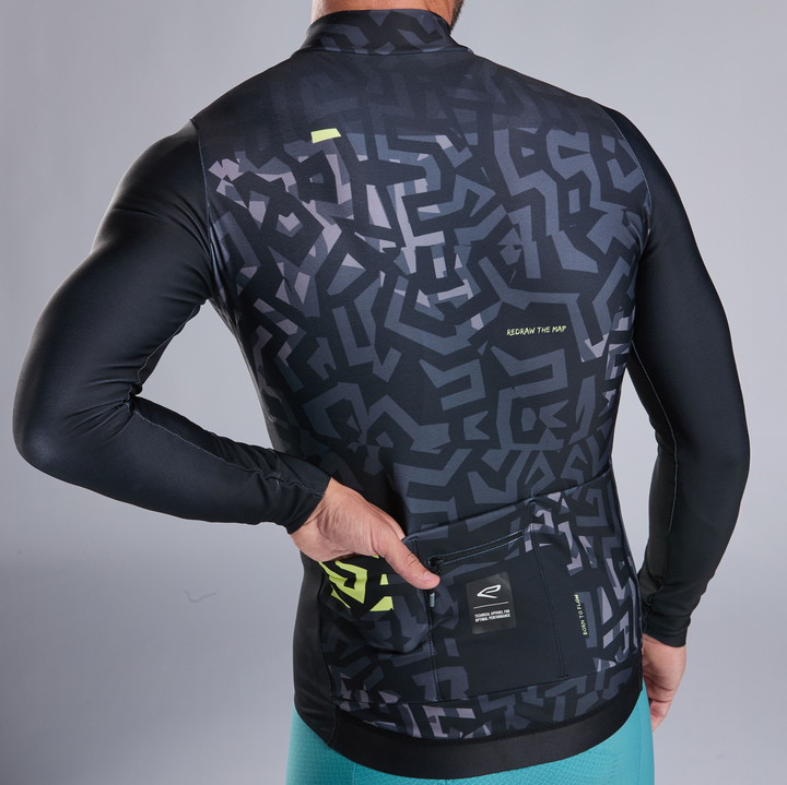 Langarmtrikot EKOI Perf GRAFFITI Schwarz