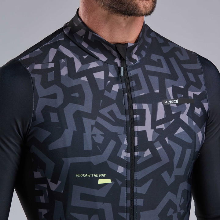 Langarmtrikot EKOI Perf GRAFFITI Schwarz
