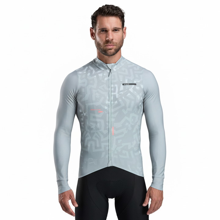 Maglia da ciclismo a maniche lunghe EKOI Perf GRAFFITI Grigio