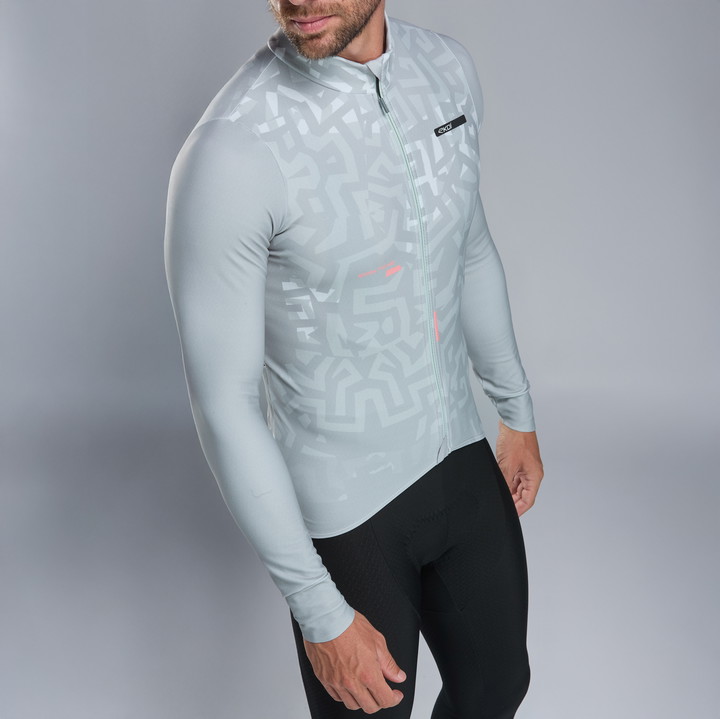 Maglia da ciclismo a maniche lunghe EKOI Perf GRAFFITI Grigio
