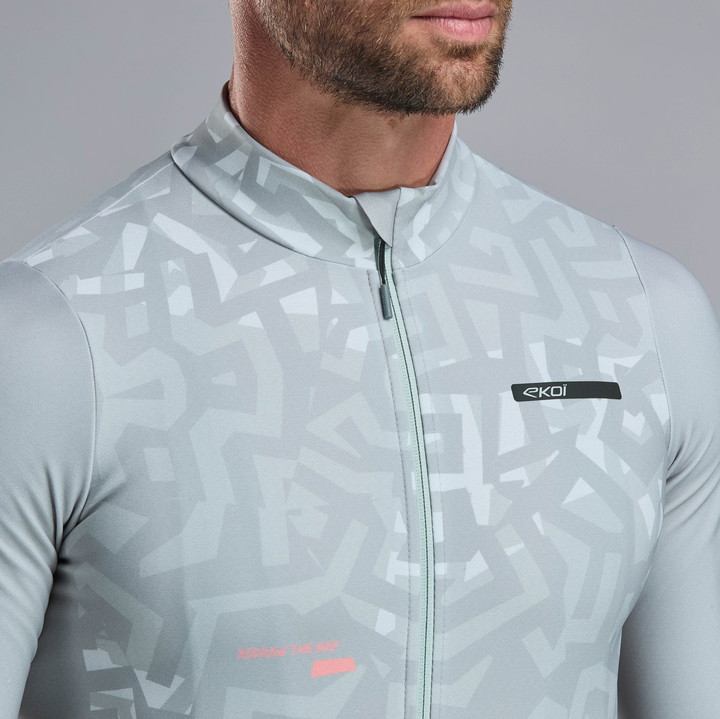 Maglia da ciclismo a maniche lunghe EKOI Perf GRAFFITI Grigio