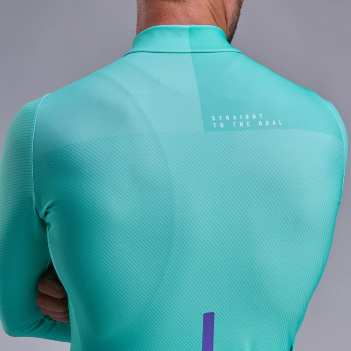 MAILLOT MANCHES LONGUES EKOI PERF MONOCHROME AQUA
