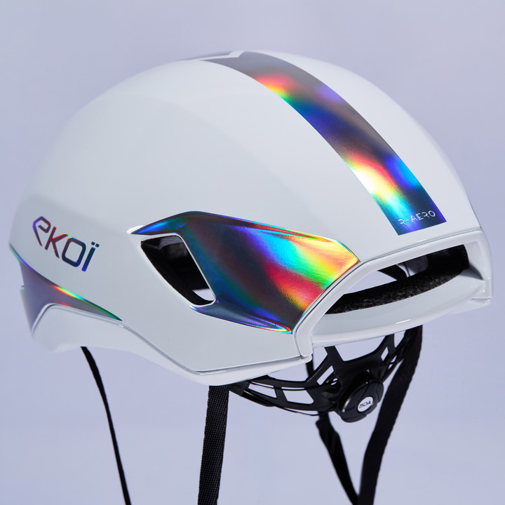 Hjälm EKOI Racing R-AERO Vit Holografisk