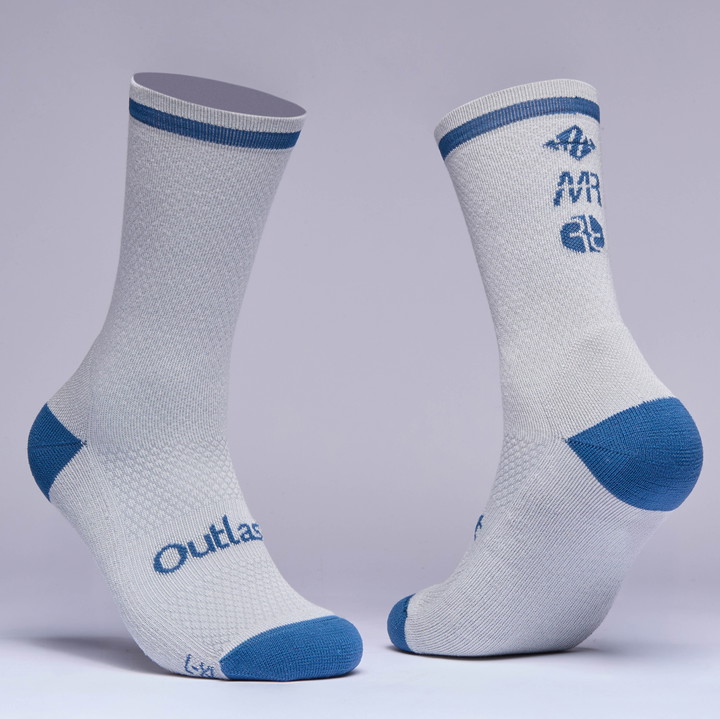 CHAUSSETTES FEMME RACING OUTLAST EKOI X MARION ROUSSE GRIS/BLEU