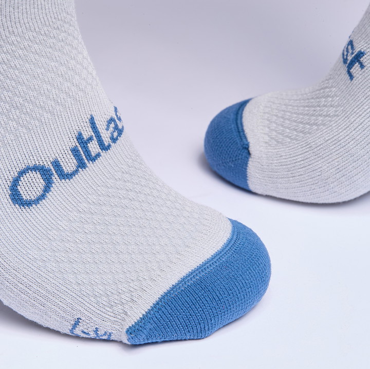 CHAUSSETTES FEMME RACING OUTLAST EKOI X MARION ROUSSE GRIS/BLEU