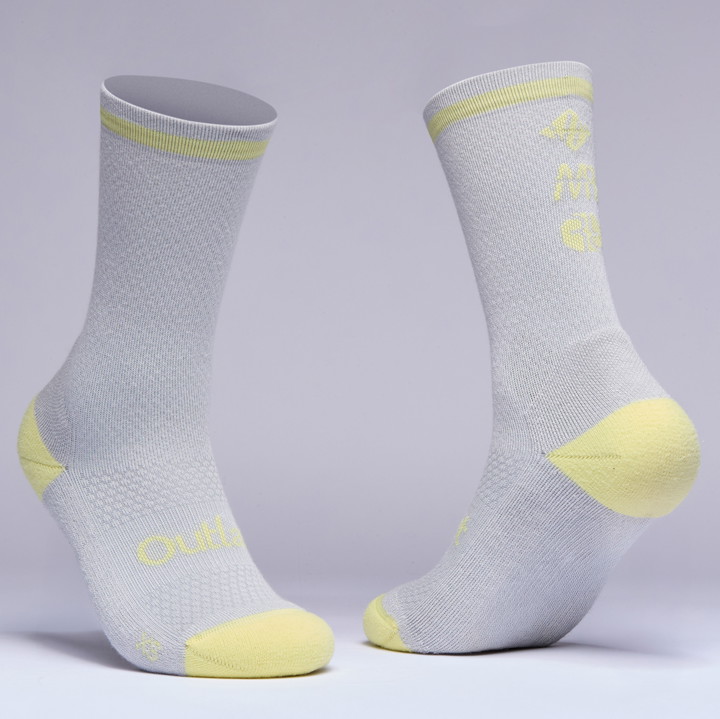 CHAUSSETTES FEMME RACING OUTLAST EKOI X MARION ROUSSE GRIS/LIME
