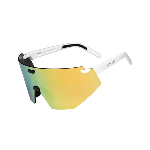 Glasögon EKOI Racing AEROLITE Vit/Guld REVO Gold Kat. 3