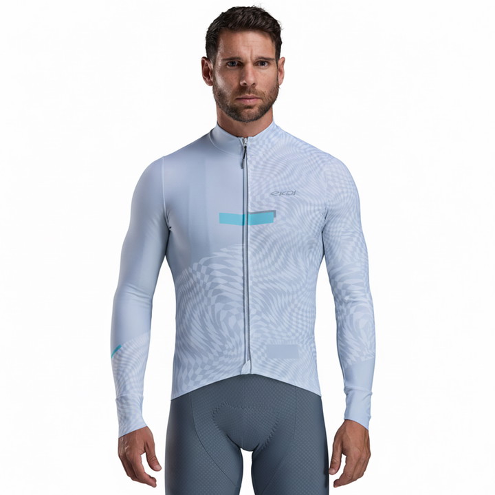 FIETSSHIRT MET LANGE MOUWEN EKOI PERF GRAPHIC WIT