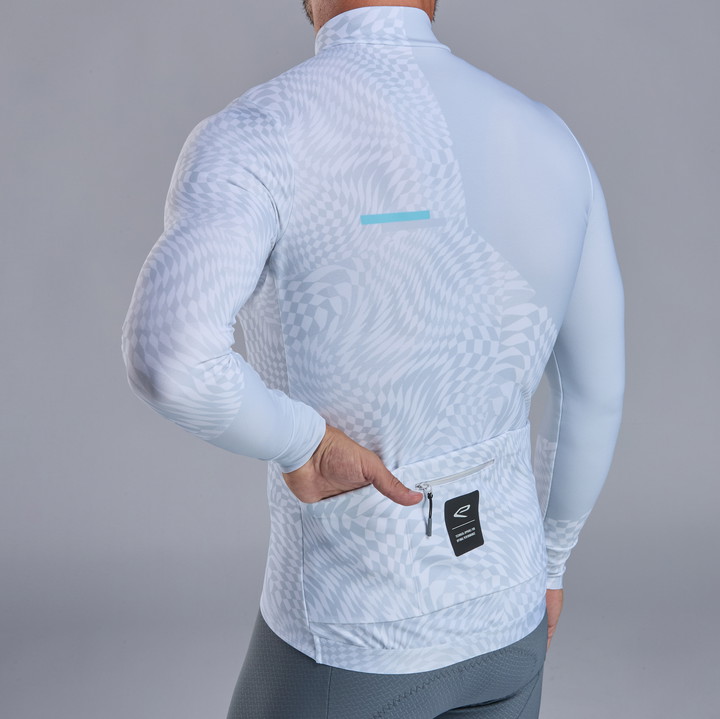 FIETSSHIRT MET LANGE MOUWEN EKOI PERF GRAPHIC WIT