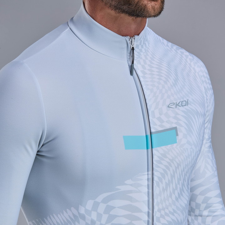 MAGLIA MANICHE LUNGHE EKOI PERF GRAPHIC BIANCA