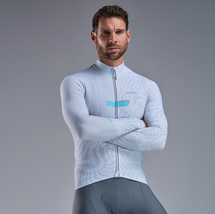 MAGLIA MANICHE LUNGHE EKOI PERF GRAPHIC BIANCA