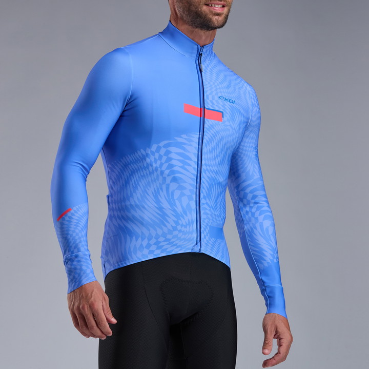 MAILLOT MANCHES LONGUES EKOI PERF GRAPHIC BLEU