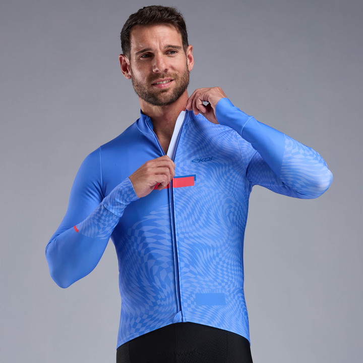 MAILLOT MANCHES LONGUES EKOI PERF GRAPHIC BLEU