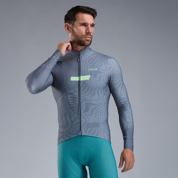 MAILLOT MANCHES LONGUES EKOI PERF GRAPHIC GRIS