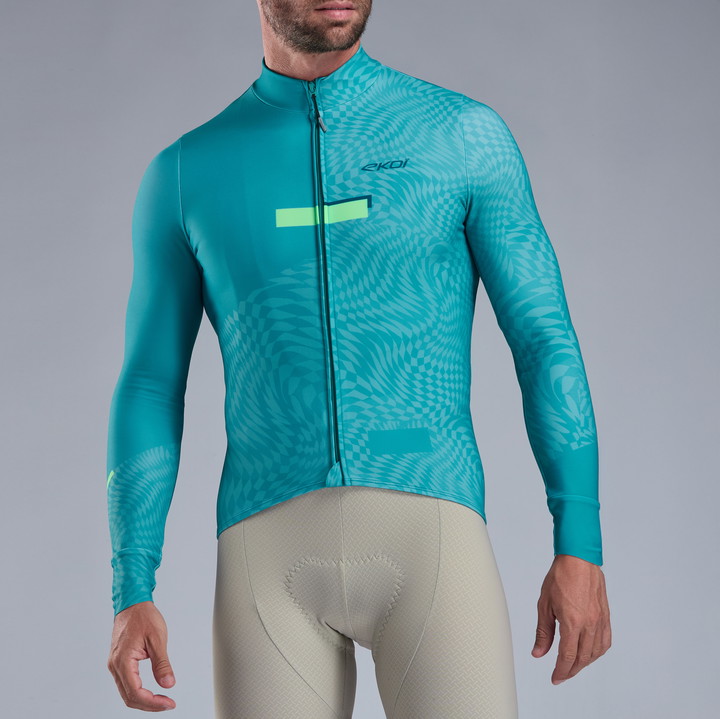 MAILLOT MANCHES LONGUES EKOI PERF GRAPHIC VERT AZUR