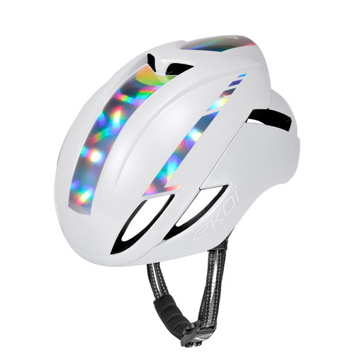 Casque EKOI Perf AR14 LTD Competition Blanc Holo Silver