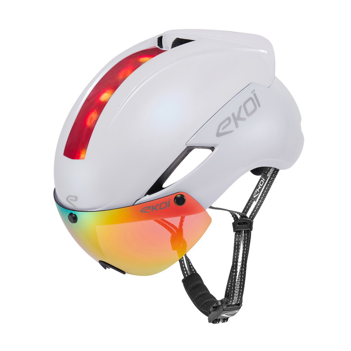 Casque EKOI Perf AERO16 Blanc LTD Holo Rouge