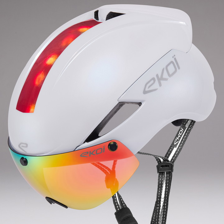 Casque EKOI Perf AERO16 Blanc LTD Holo Rouge