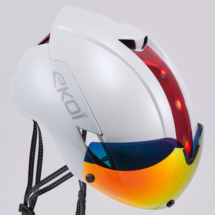 Casque EKOI Perf AERO16 Blanc LTD Holo Rouge