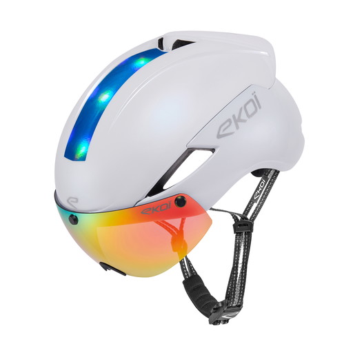 Casco EKOI Perf AERO16 Blanco LTD Holo Azul