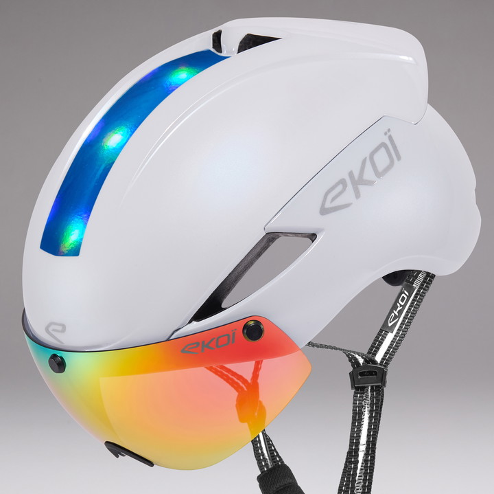 Casque EKOI Perf AERO16 Blanc LTD Holo Bleu