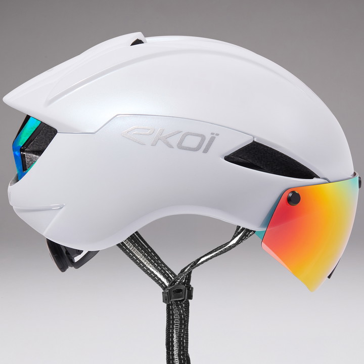 Casque EKOI Perf AERO16 Blanc LTD Holo Bleu