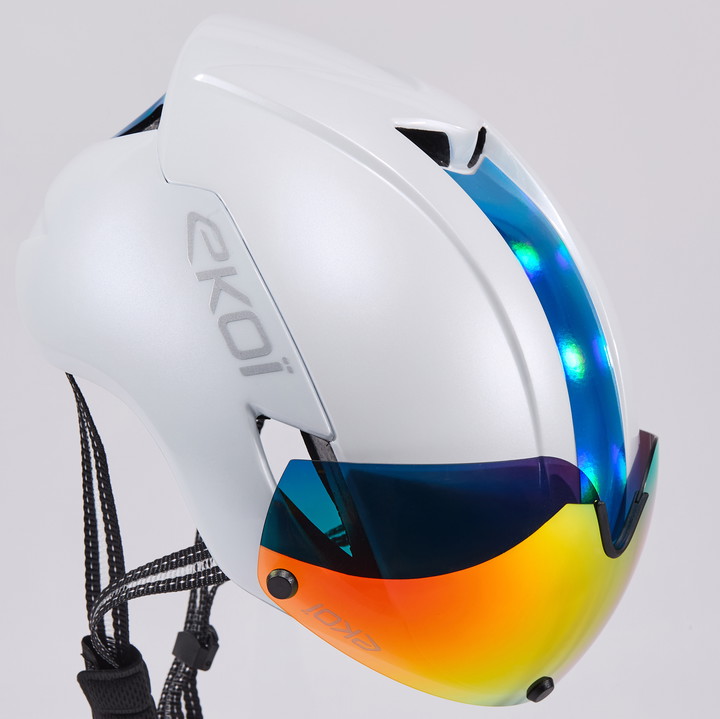 Casque EKOI Perf AERO16 Blanc LTD Holo Bleu