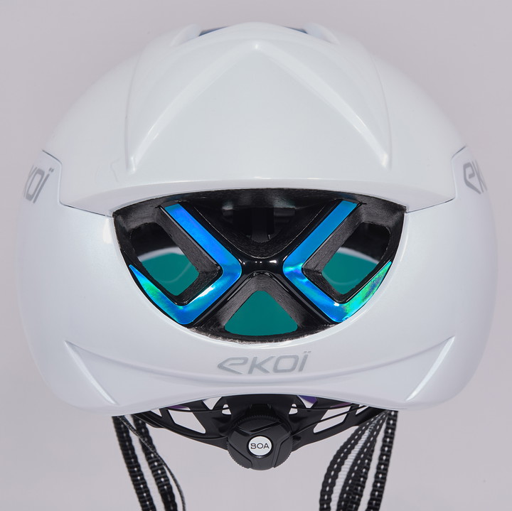 Casque EKOI Perf AERO16 Blanc LTD Holo Bleu